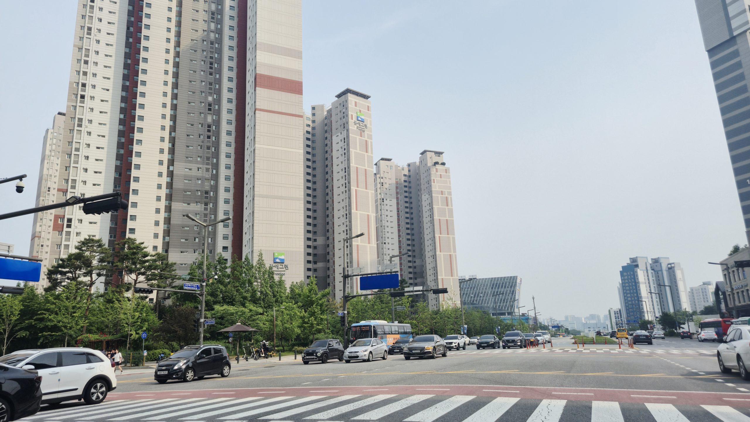 동탄대로와 동탄시범길 사거리 전경